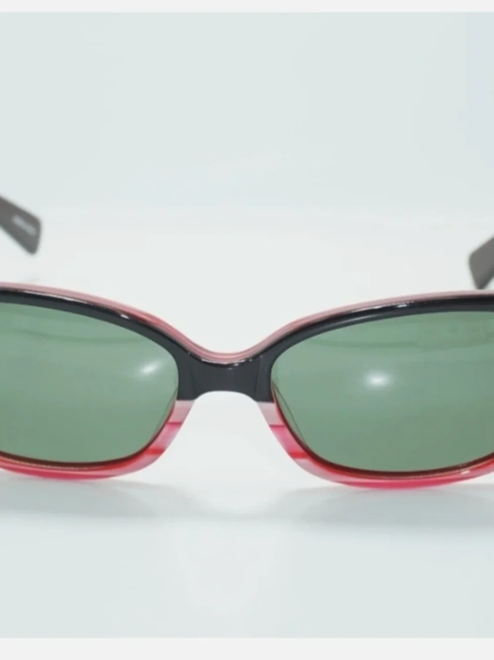 Versace Red Black Green Lens Cat-Eye Sunglasses